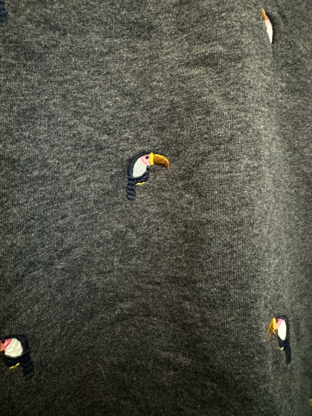 Boden Charcoal Crewneck Sweater with Toucans - XL - Picture 5 of 5